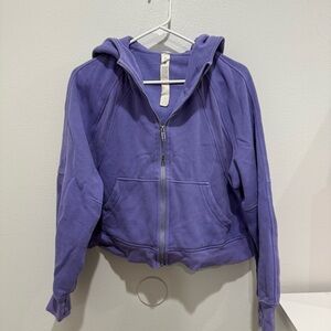 Lululemon Scuba Full Zip Cropped Hoodie Jacket ~ Lavender Purple Hood Crop